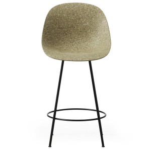 Mat Seaweed Island Chair 65cm Hemp and black metal - Normann Copenhagen