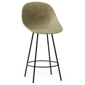 Chaise Ilot Mat Seaweed 65cm Chanvre et métal noir - Normann Copenhagen