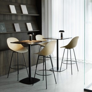 Ilot Mat Chair 75cm Hemp and black metal - Normann Copenhagen
