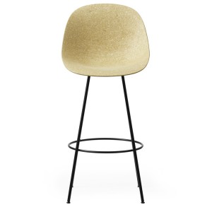 Ilot Mat Chair 75cm Hemp and black metal - Normann Copenhagen