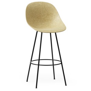 Ilot Mat Chair 75cm Hemp and black metal - Normann Copenhagen