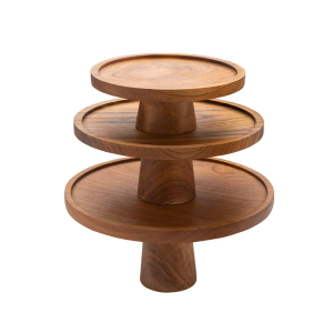 Recycled Teak Cake Stand Ø 28 cm - Original Home