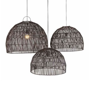 Bogor black rattan lampshade set of 3 - Original Home
