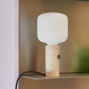 Core Travertine Table Lamp - Made by Hand