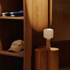 Core Travertine Table Lamp - Made by Hand