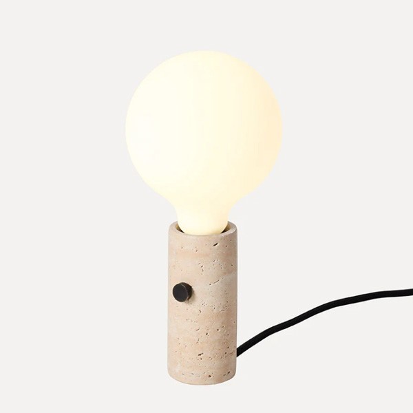 Core Travertine Table Lamp - Made by Hand