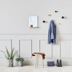 Tabouret Donut - Assise élégante et table de nuit en bois naturel