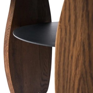 Table Basse Ishi - Rangement Pratique avec Étagère en Métal Noir