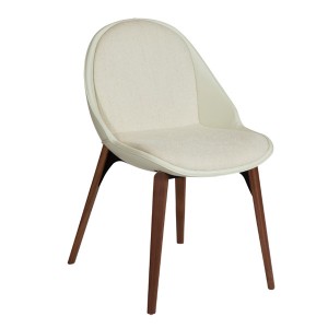 Chaise Arch tissu crème et chêne - Dan Form
