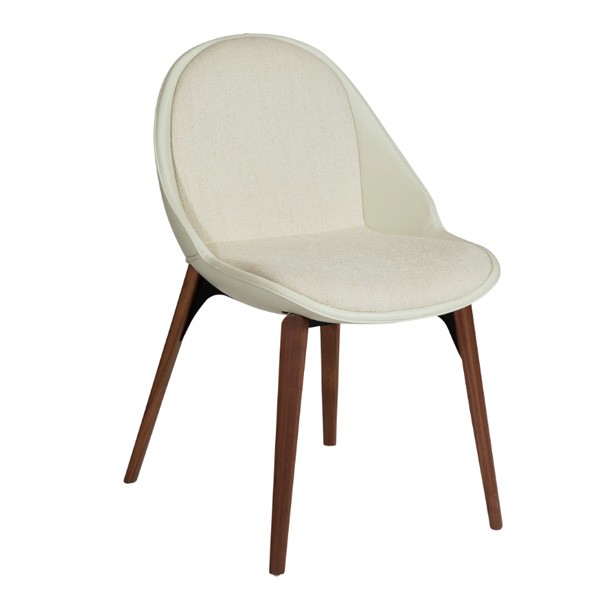 Chaise Arch tissu crème et chêne - Dan Form