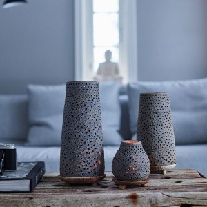 Oria S Gray Terracotta Lantern - Muubs