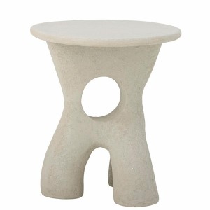 Amiee White Polyresin Side Table - Blommingville