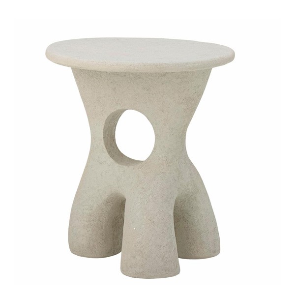 Amiee White Polyresin Side Table - Blommingville