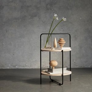 Table d'appoints plateau nature Ø46 cm Cadre Noir - Andersen