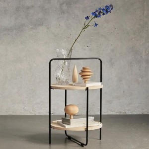 Table d'appoints plateau nature Ø46 cm Cadre Noir - Andersen