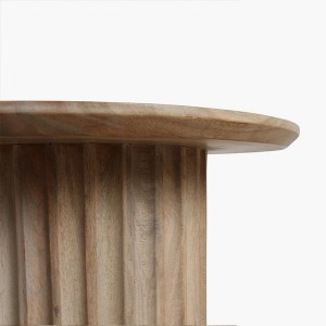 Table d'appoint Bullnose à rainures inversées naturelle 50 cm - Raw Materials