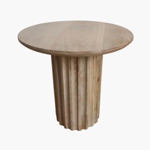 Table d'appoint Bullnose à rainures inversées naturelle 50 cm - Raw Materials