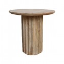 Bullnose Natural Reverse Grooved Side Table 55cm - Raw Materials