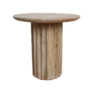 Table d'appoint Bullnose à rainures inversées naturelle 50 cm - Raw Materials