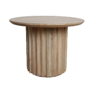 Bullnose Natural Reverse Grooved Side Table 55cm - Raw Materials