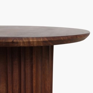 Table d'appoint Bullnose à rainures inversées marron 55 cm - Raw Materials