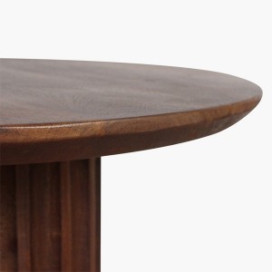 Table d'appoint Bullnose à rainures inversées marron 50 cm - Raw Materials