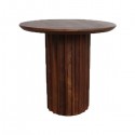 Bullnose Side Table Dark Brown Cone 55cm - Raw Materials
