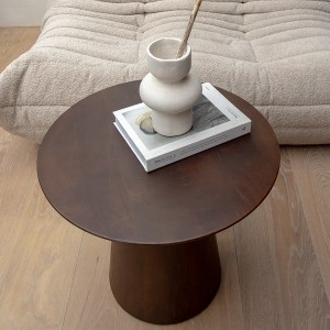 Bullnose Side Table Dark Brown Cone 55cm - Raw Materials