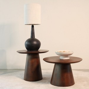 Table d'appoint Bullnose cône marron foncé 55 cm - Raw Materials