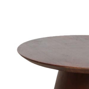 Bullnose Side Table Dark Brown Cone 55cm - Raw Materials