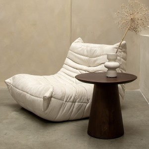 Bullnose Side Table Dark Brown Cone 50cm - Raw Materials