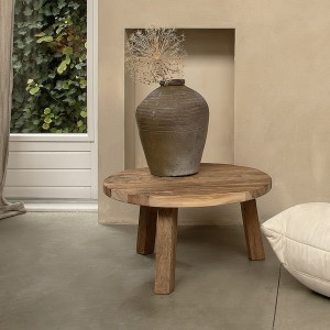 Round Farmhouse Wood Coffee Table - Raw Materials