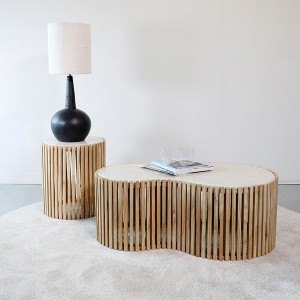 Table basse Infinity Pool marbre Sungkai - Raw Materials
