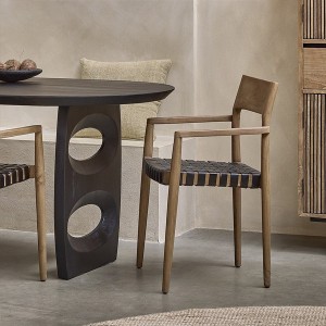 Freya Black Leather Dining Chair X2 - Raw Materials