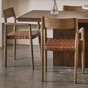 Freya Dining Chair in Brown Leather X2 - Raw Materials