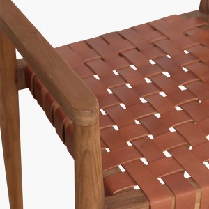 Chaise de salle à manger Freya en cuir marron X2 - Raw Materials