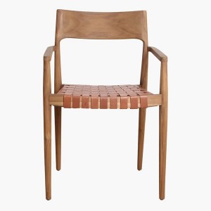 Freya Dining Chair in Brown Leather X2 - Raw Materials
