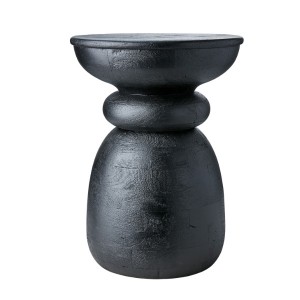 Portland Stool Organic Mango Wood Black - Affari of Sweden
