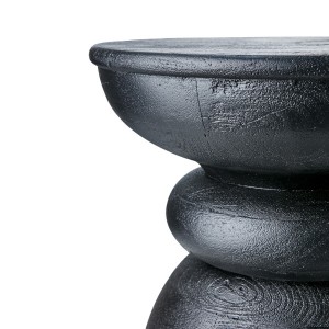 Portland Stool Organic Mango Wood Black - Affari of Sweden