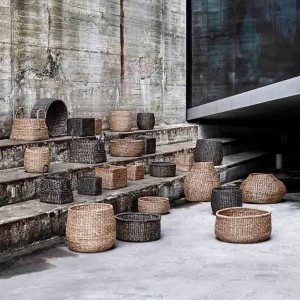 Natural Round Basket X3 - Muubs