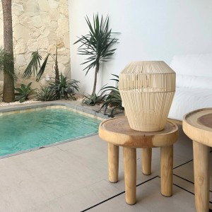 Recycled natural M lampion pendant light - Original Home