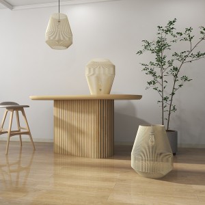 Recycled natural M lampion pendant light - Original Home