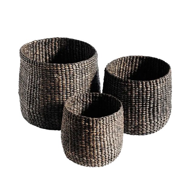 Black round basket X3 from the Muubs