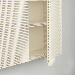 Grid Wall Cabinet in Beige Steel - Kristina Dam