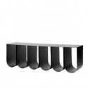 Curved Pedestal in Beige Steel – Kristina Dam