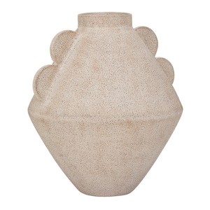 Vase Mia céramique beige vue de face anses décoratives - Urban Nature Culture - Woodely