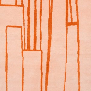 Tapis Counter Orange géométrique Laine peignée - Haus Üger