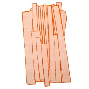 Counter Orange Geometric Worsted Wool Rug - Haus Üger