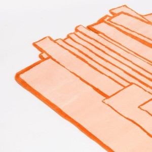 Counter Orange Geometric Worsted Wool Rug - Haus Üger
