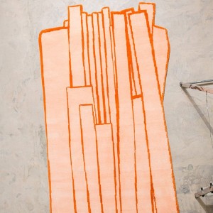 Tapis Counter Orange géométrique Laine peignée - Haus Üger